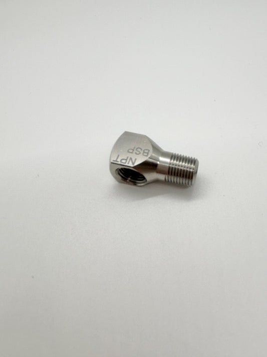 Adapter, 1/8 NPT Female x 1/8 BSP Male Elbow